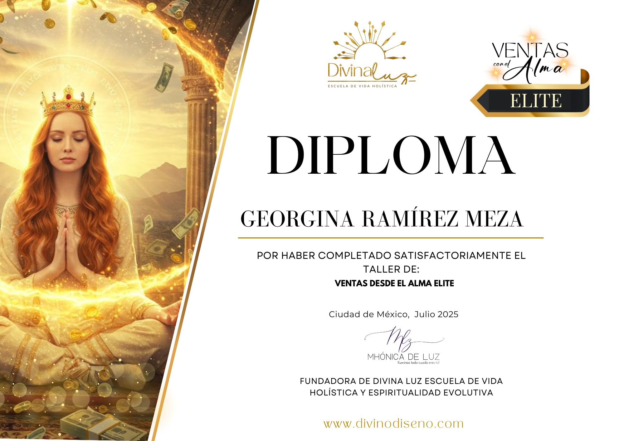 Certificado Diploma de Belleza Moderno Negro y Dorado